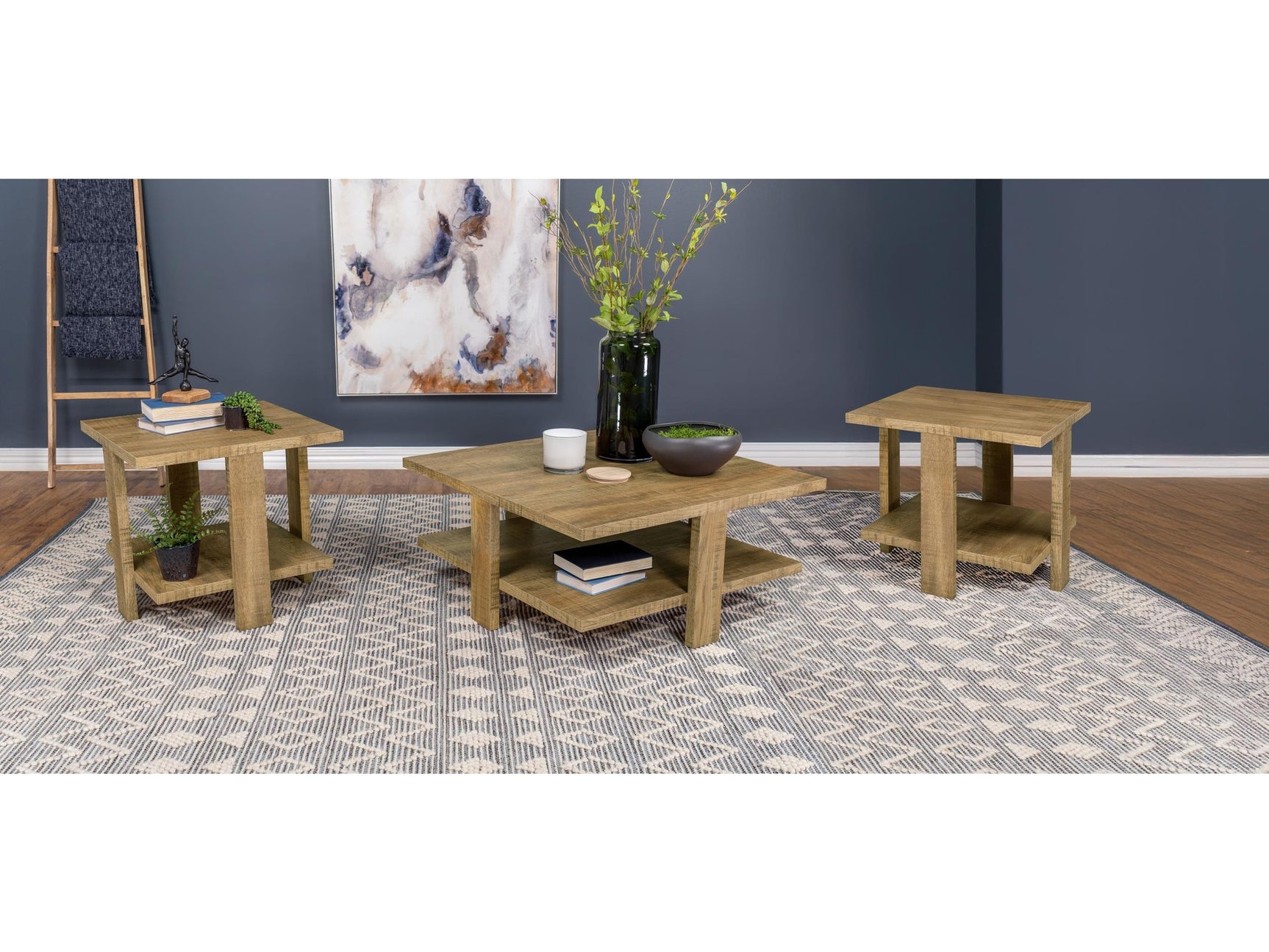 Dawn Mango Brown 3-piece Round Coffee and End Table Set - Ornate Home