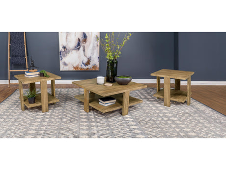 Dawn Mango Brown 3-piece Round Coffee and End Table Set - Ornate Home