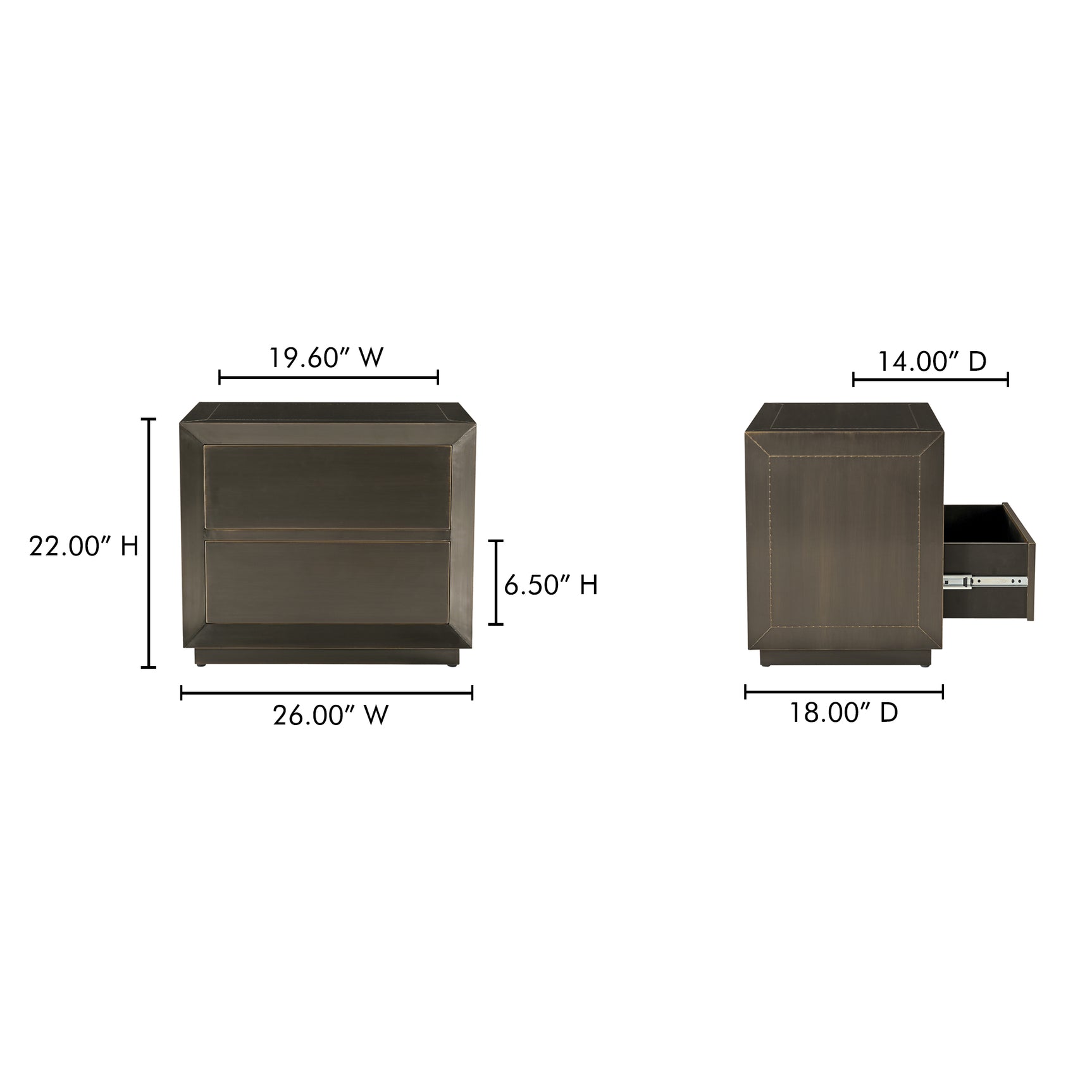 Dawson Deep Bronze Nightstand - Ornate Home