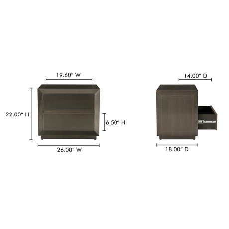 Dawson Deep Bronze Nightstand - Ornate Home