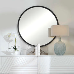 Dawsyn Black Round Mirror - Ornate Home