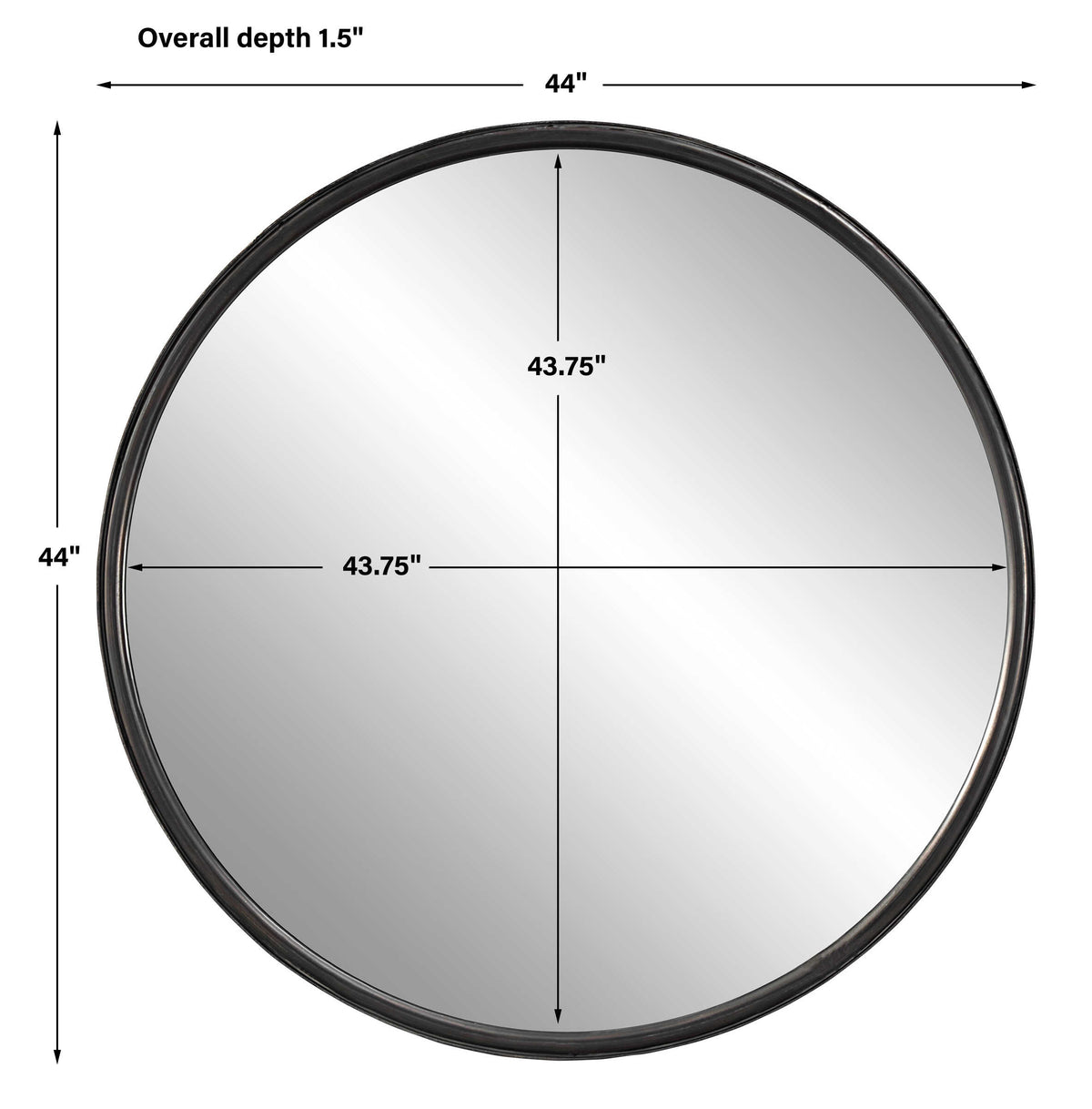 Dawsyn Black Round Mirror - Ornate Home
