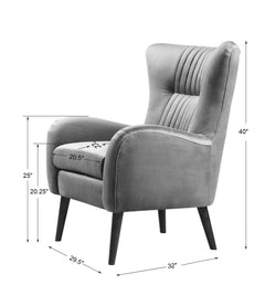 Dax Blue/Woodtone Mid-Century Accent Chair - Ornate Home
