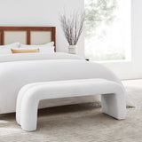 Dax Frost 50.5" Chenille Upholstered Accent Bench - Ornate Home