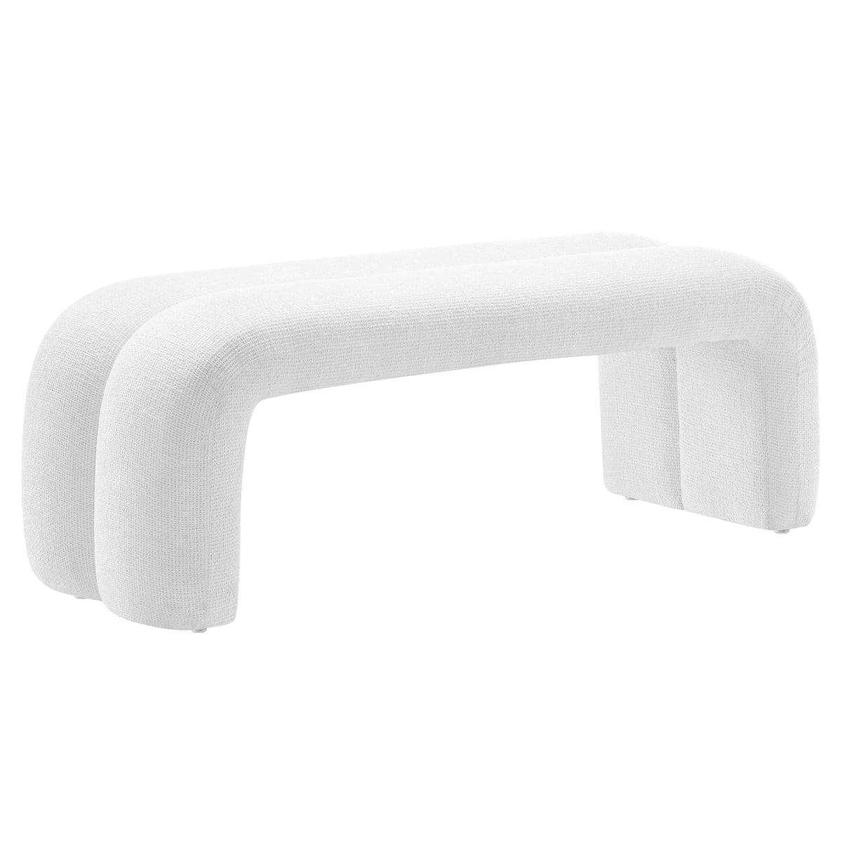 Dax Frost 50.5" Chenille Upholstered Accent Bench - Ornate Home