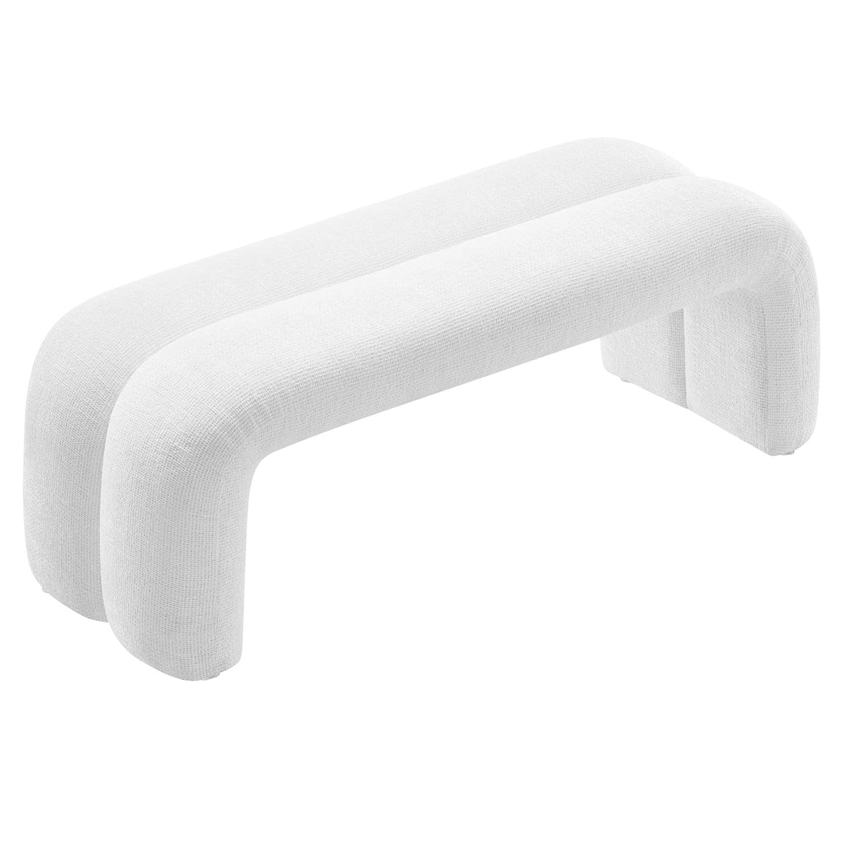 Dax Frost 50.5" Chenille Upholstered Accent Bench - Ornate Home
