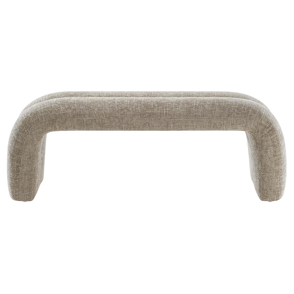 Dax Khaki 50.5" Chenille Upholstered Accent Bench - Ornate Home
