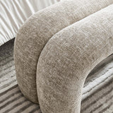 Dax Khaki 50.5" Chenille Upholstered Accent Bench - Ornate Home