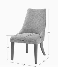 Daxton Earth Tone Brown/Gray/Woodtone Armless Chair - Ornate Home