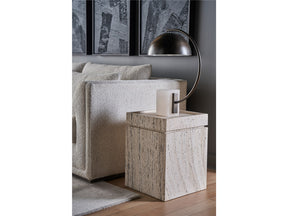 Daxton White Travertine Accent Table - Ornate Home