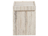 Daxton White Travertine Accent Table - Ornate Home