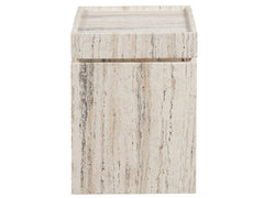 Daxton White Travertine Accent Table - Ornate Home