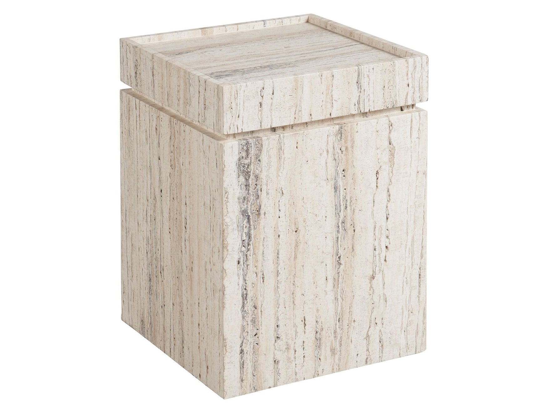 Daxton White Travertine Accent Table - Ornate Home