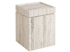Daxton White Travertine Accent Table - Ornate Home
