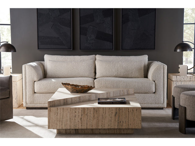Daxton White Travertine Cocktail Table - Ornate Home