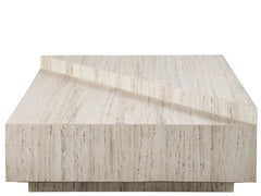 Daxton White Travertine Cocktail Table - Ornate Home