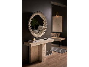 Daxton White Travertine Console Table - Ornate Home