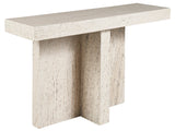 Daxton White Travertine Console Table - Ornate Home