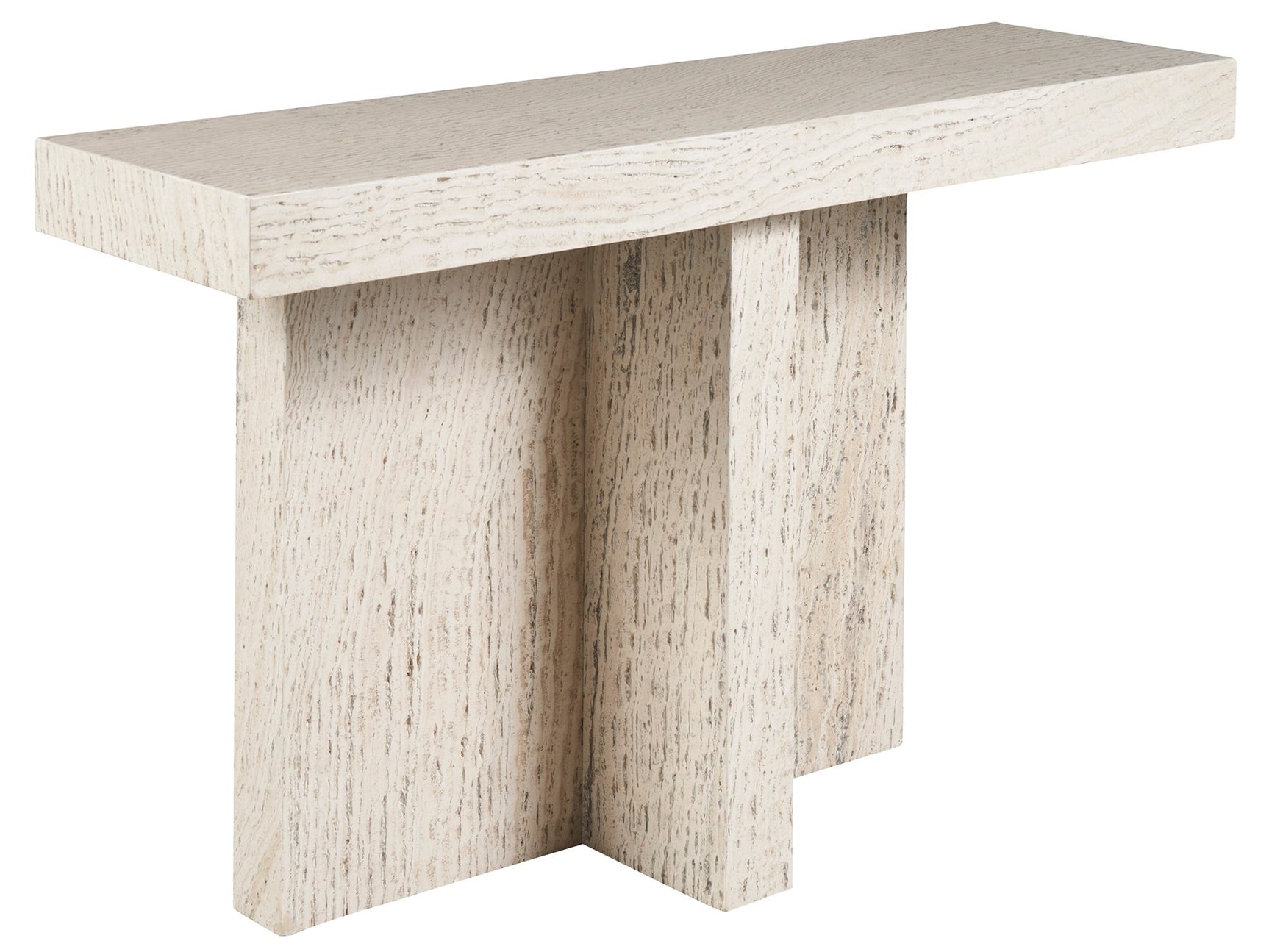 Daxton White Travertine Console Table - Ornate Home
