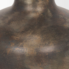 Daya Antiqued Gold Short Metal Vase