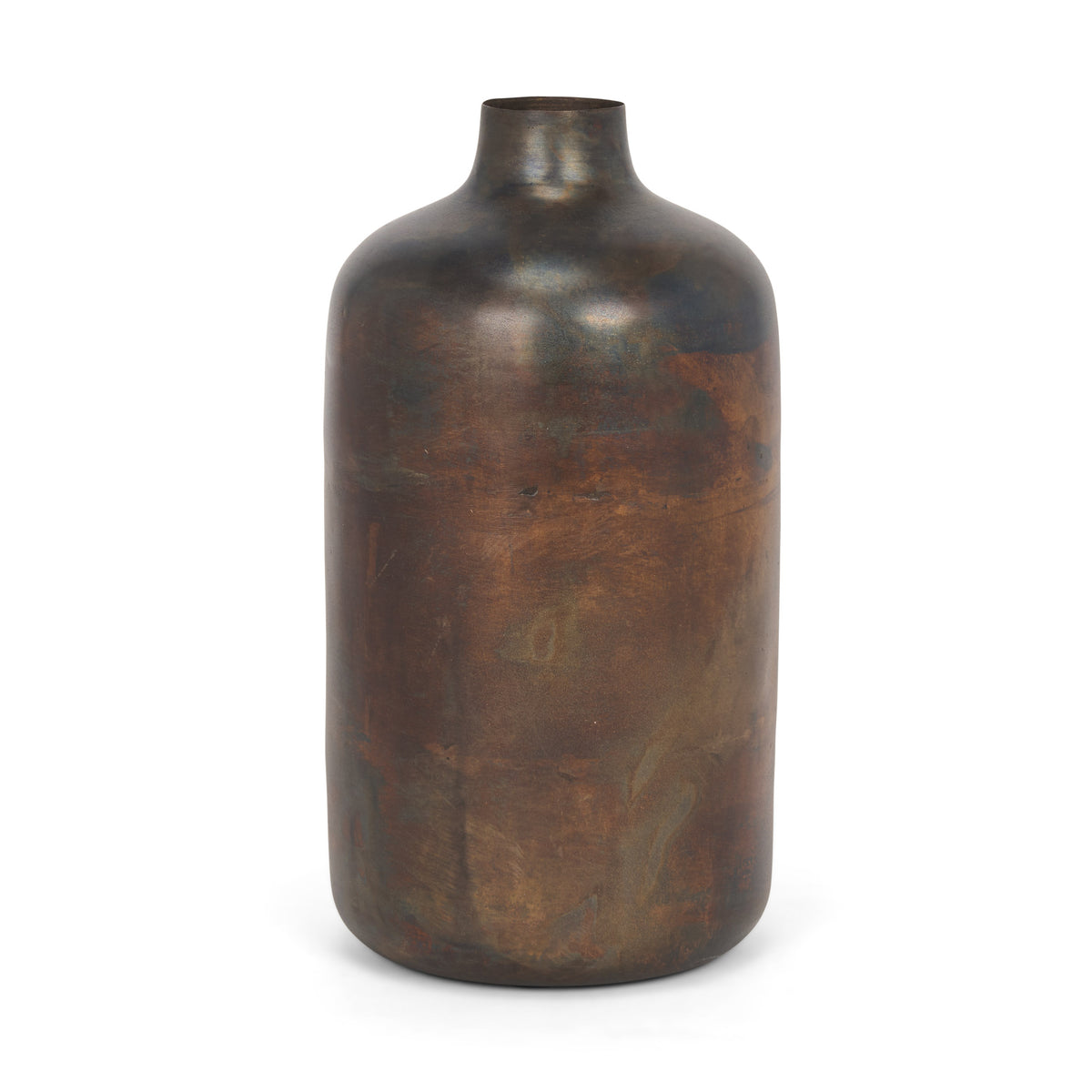 Daya Antiqued Gold Tall Metal Vase
