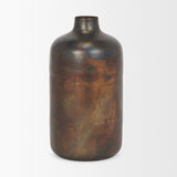 Daya Antiqued Gold Tall Metal Vase