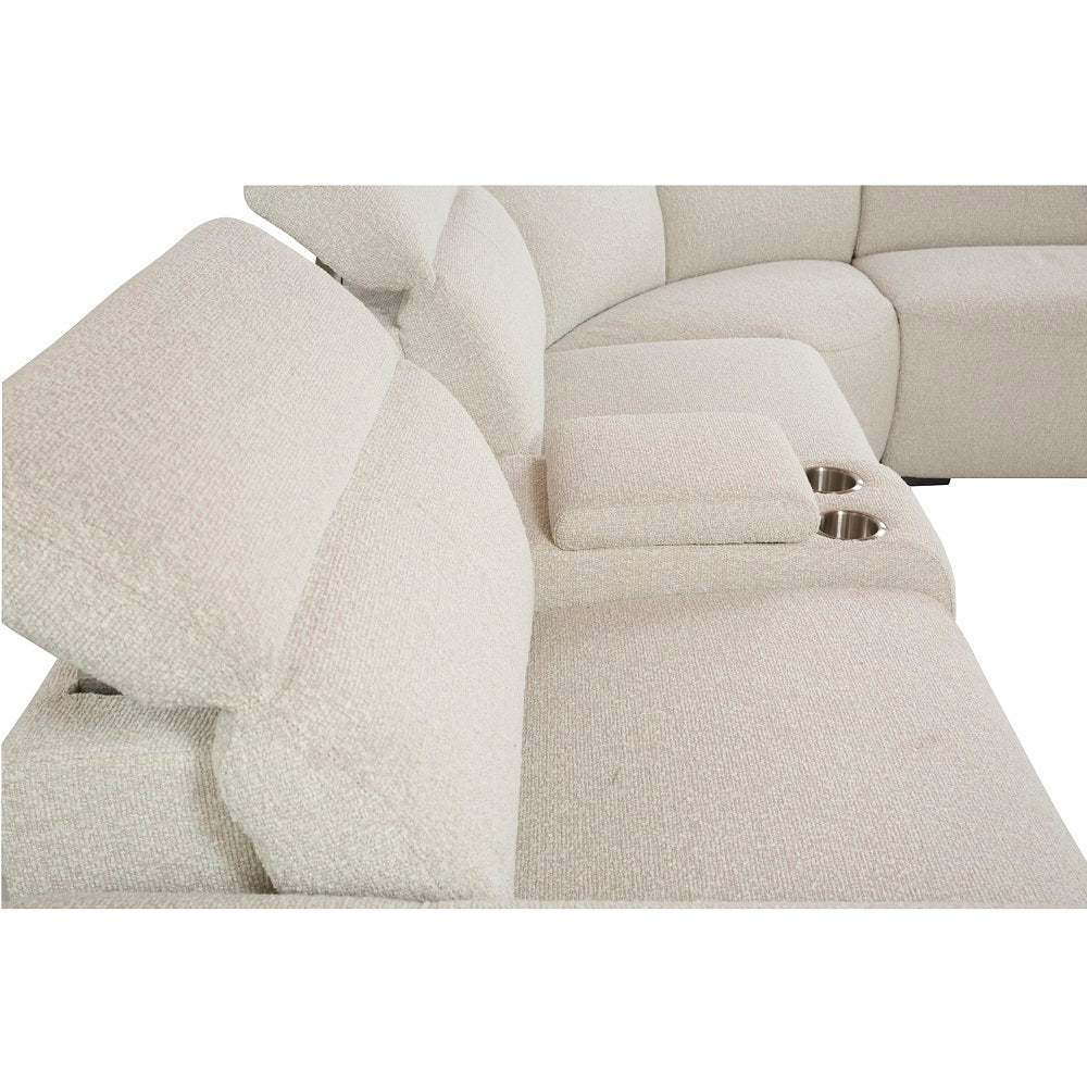 Dayana Beige Boucle Power Motion Sectional Sofa - Ornate Home