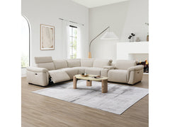Dayana Beige Boucle Power Motion Sectional Sofa - Ornate Home