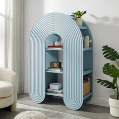 Daydream Light Blue 58" Arched Bookshelf - Ornate Home