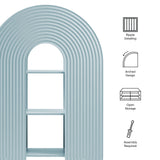 Daydream Light Blue 58" Arched Bookshelf - Ornate Home
