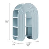 Daydream Light Blue 58" Arched Bookshelf - Ornate Home