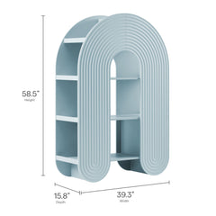 Daydream Light Blue 58" Arched Bookshelf - Ornate Home