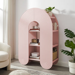 Daydream Soft Pink 58" Arched Bookshelf - Ornate Home