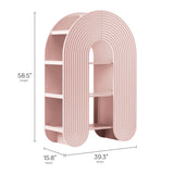 Daydream Soft Pink 58" Arched Bookshelf - Ornate Home