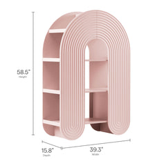 Daydream Soft Pink 58" Arched Bookshelf - Ornate Home