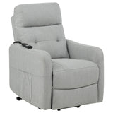 Dayes Light Grey Upholstered Power Lift Recliner Chair - Ornate Home