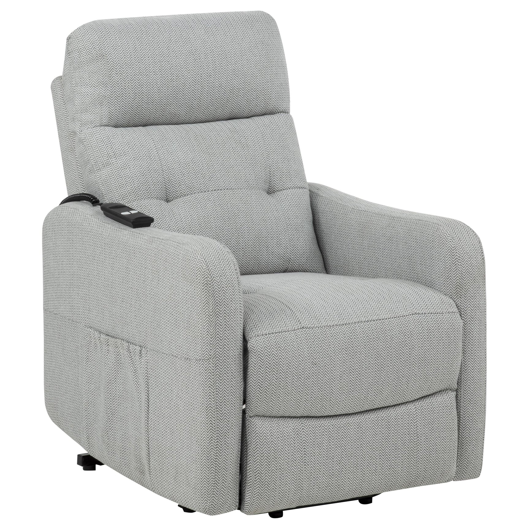 Dayes Light Grey Upholstered Power Lift Recliner Chair - Ornate Home