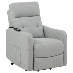 Dayes Light Grey Upholstered Power Lift Recliner Chair - Ornate Home