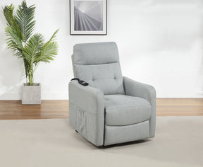 Dayes Light Grey Upholstered Power Lift Recliner Chair - Ornate Home