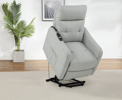Dayes Light Grey Upholstered Power Lift Recliner Chair - Ornate Home