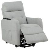 Dayes Light Grey Upholstered Power Lift Recliner Chair - Ornate Home