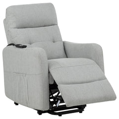 Dayes Light Grey Upholstered Power Lift Recliner Chair - Ornate Home