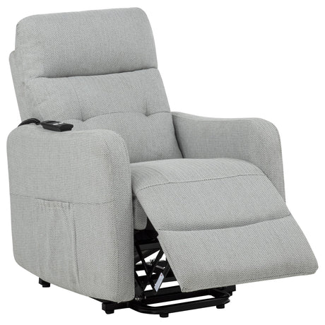 Dayes Light Grey Upholstered Power Lift Recliner Chair - Ornate Home