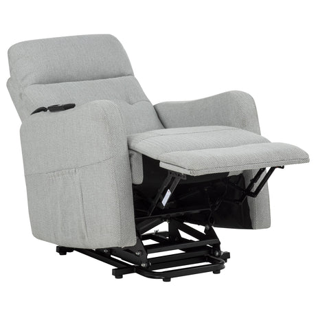 Dayes Light Grey Upholstered Power Lift Recliner Chair - Ornate Home