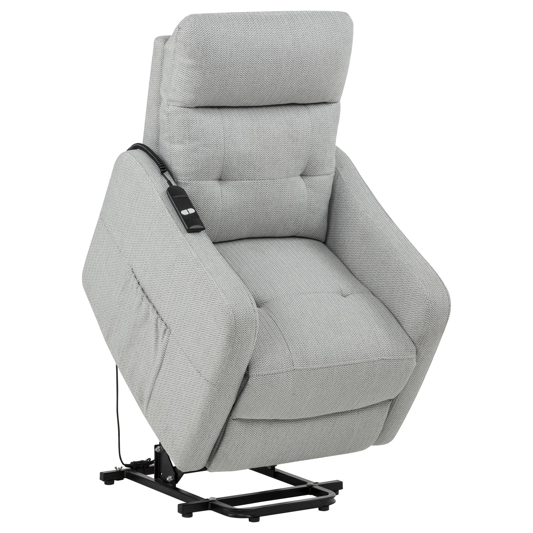 Dayes Light Grey Upholstered Power Lift Recliner Chair - Ornate Home