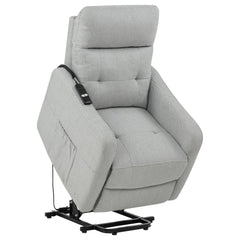 Dayes Light Grey Upholstered Power Lift Recliner Chair - Ornate Home