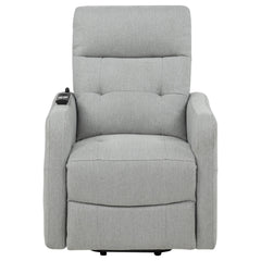 Dayes Light Grey Upholstered Power Lift Recliner Chair - Ornate Home