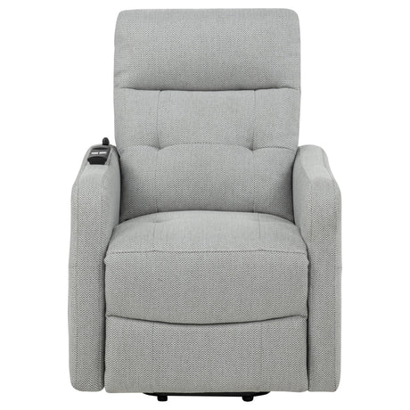 Dayes Light Grey Upholstered Power Lift Recliner Chair - Ornate Home
