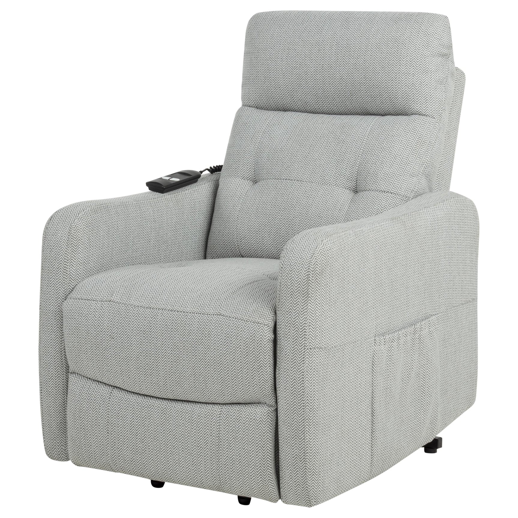 Dayes Light Grey Upholstered Power Lift Recliner Chair - Ornate Home