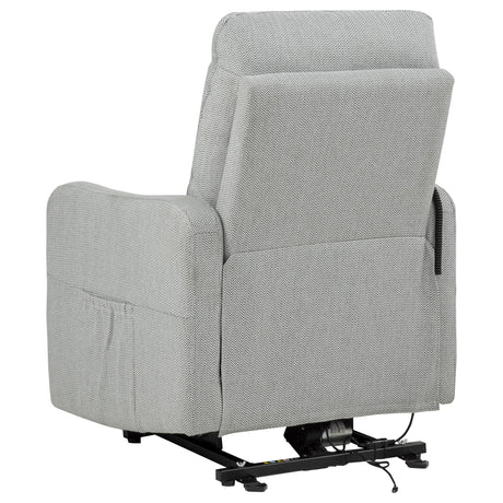 Dayes Light Grey Upholstered Power Lift Recliner Chair - Ornate Home
